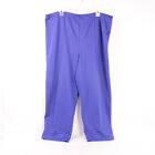 Haband Pants Women's Plus Size 36P Purple Pleats Stretch Elastic Waist