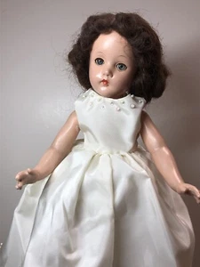 14” Vintage Effanbee Suzanne Blue Sleep Eyes Doll Brunette Compo Redress #S - Picture 1 of 12