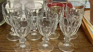 Set of (8) Libbey Duratuff Gibraltar Clear Glass Stemware Water Wine Goblets 7" - Picture 1 of 8