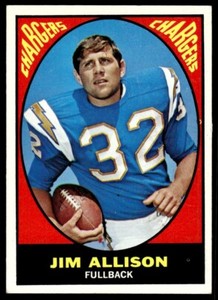 1967 Topps Jim Allison RC San Diego Chargers #122