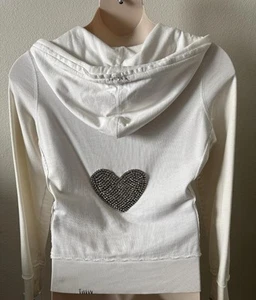 Sudadera con Capucha Twisted Heart Vintage Cristal Corazón Cremallera Para Mujer L - Imagen 1 de 12