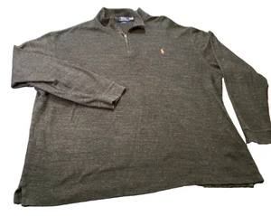 Polo Ralph Lauren Quarter Zip Pullover Gray Estate Rib Soft Mens Sweater 3XLT - Picture 1 of 12