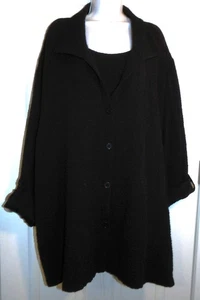 Excellent Black Textured MAGGIE BARNES Long Tab Sleeve Twinset - 5X - Picture 1 of 2