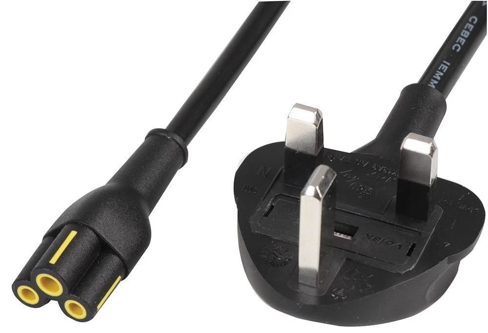 VOLEX - 5A UK Mains Plug to IEC C5 Socket Power Lead Black 2m - Image 1 of 1