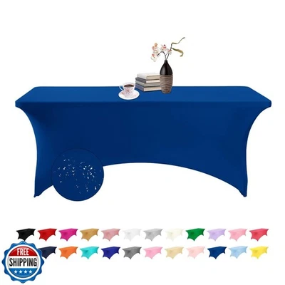 Cubierta de mesa impermeable eccwai Spandex 6 pies para fiesta, boda, banquete Foto 1 de 4