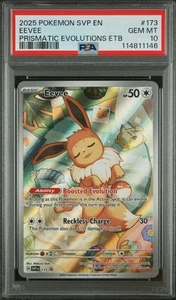 2025 Pokemon Prismatic Evolutions ETB Eevee #173 Black Star Promo Card PSA 10 - Picture 1 of 2