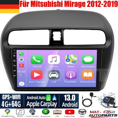 64G Android Auto radio Stereo Carply GPS Für Mitsubishi Mirage 2012 2013-2019 DE - Bild 1 von 4