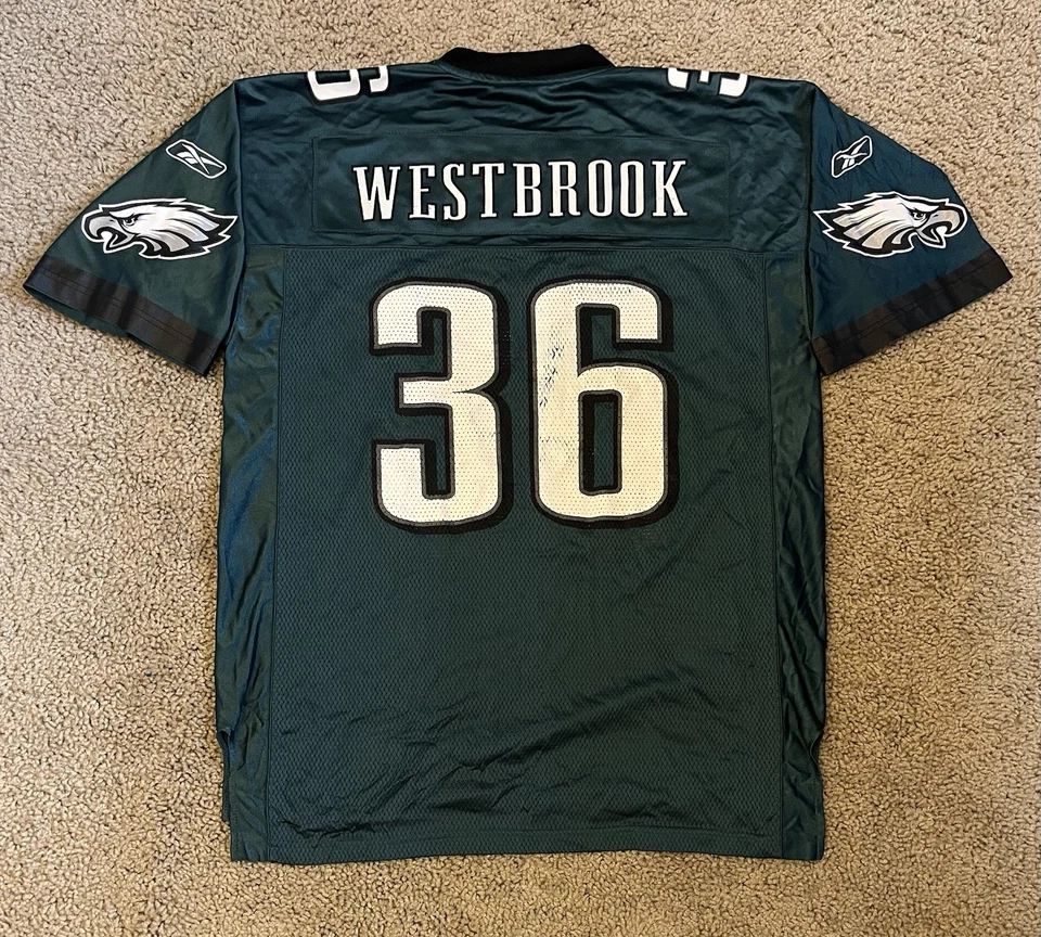 Camiseta Philadelphia Eagles G Vintage 2005 Brian Westbrook Super Bowl XXXIX 39 - Imagem 1 de 4