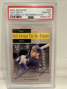 2024 Archives ‘58 Topps TV Westerns Colt Keith Rookie Auto PSA GEM MT 10 - Picture 1 of 2