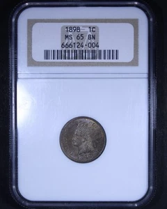 1898 Indian Head Cent - 1c NGC MS65 BN - Brown - Picture 1 of 4