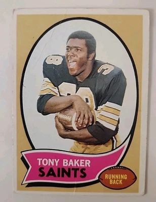 1970 Topps Football Card 243 Tony Baker New Orleans Saints  - Image 1 of 2