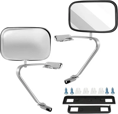 Replacement Manual Towing Mirrors for 80-95 Ford F150 F250 F350 Pickup Truck - Image 1 of 4