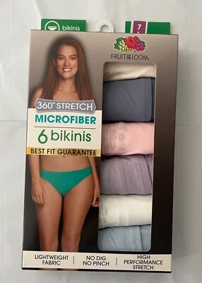 Fruit of the Loom 360 Stretch микрофибры 6pk бикини размер 7L - Изображение 1 из 2