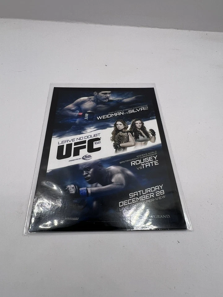 Mini póster Topps UFC 168 Ronda Rousey Vs Miesha Tate & Weidman Vs Silva Panini Foto 1 de 2