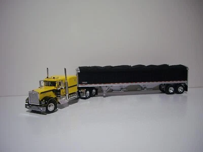 DCP ПЕРВАЯ ПЕРЕДАЧА 1/64 ЖЕЛТЫЙ KENWORTH 900A СО СПАЛЬНЫМ МЕСТОМ И ЗЕРНИСТЫМ ПРИЦЕПОМ WILSON - Изображение 1 из 4