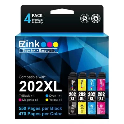 E-Z Ink (TM Remanufactured Ink Cartridge Replacement for Epson 202 XL 202XL T... - Image 1 of 4
