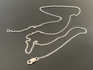 "Collar de cadena de 1 mm de oro blanco macizo de 18 quilates de 18,5"" de largo 1,82 g" - Imagen 1 de 3