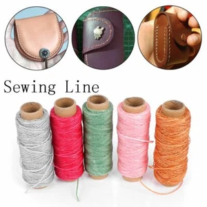 50Meters Tool Hand Stitching DIY Flat Waxed Thread Leather Sewing Line Cord - Picture 1 of 29