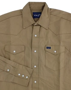 Wrangler Men's Western Shirt 2-Sawtooth Pockets, Snap Front, Long Sleeve, Serged - Picture 1 of 25