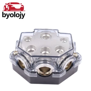 5 Way 0 Gauge in 2 Gauge Out Amp Power Distribution Block for Car Audio Splitter - Picture 1 of 6