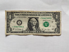 One dollar bill serial number L 50887986 Q $1 Note US Real money 2013 Notes USA
