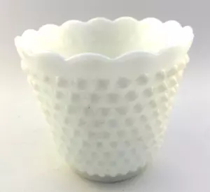Vintage Feuerkönig Milch Glas Hobnail Topf Pflanzgefäß 5,25 Zoll - Bild 1 von 5