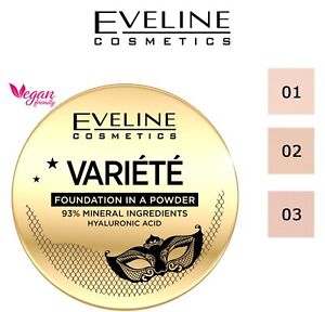 Eveline Variete Face Powder Compact with Mirror Foundation + Sponge Vegan 8g