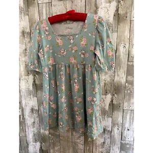 Disney girls aristocats Marie roses teal floral dress XL 14 - Picture 1 of 6