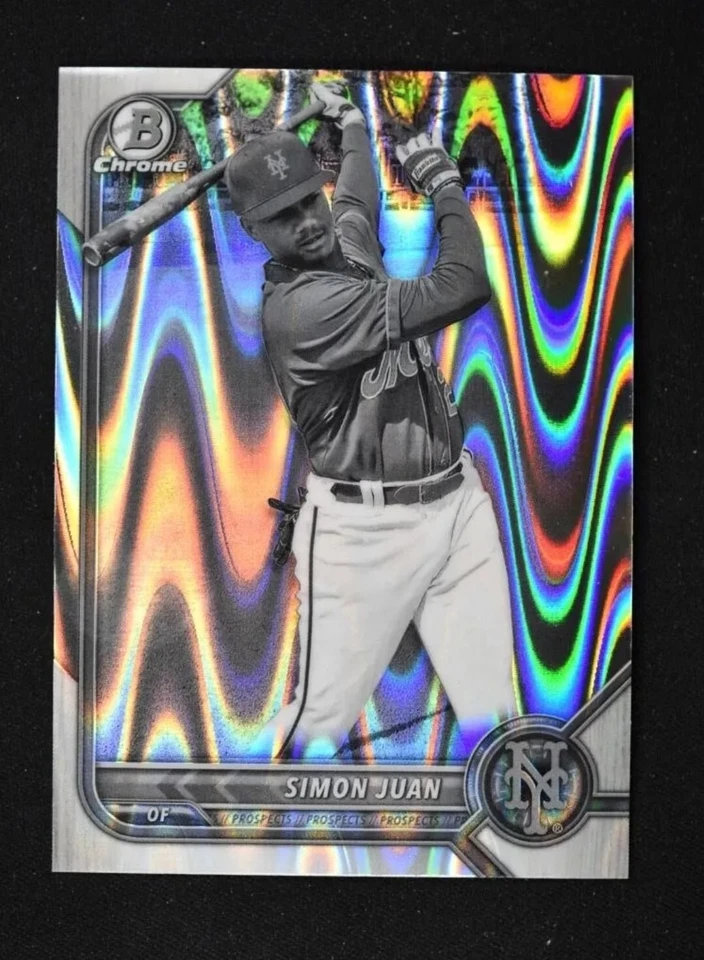 2022 Bowman Draft Chrome Simon Juan Black & White RayWave Refractor Card - Image 1 of 1