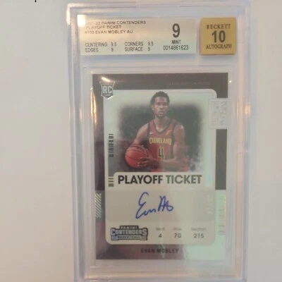 Evan Mobley 2021-22 Panini Contenders Playoff Ticket Beckett 9 Auto 10 /99 - Image 1 of 2