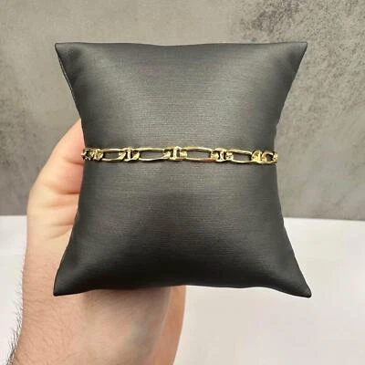 Estate Figaro Mariner Link Bracelet 14kt Yellow Gold 8.25" 3.7mm 5.4g - Image 1 of 4