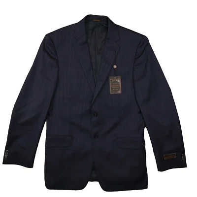 Jos A Bank Reserve Navy Stripe Tailored Fit Wool Blazer Sport Coat size 40L NWT - Image 1 of 4