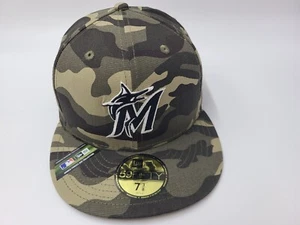 Miami Marlins Camo Armed Forces Day New Era 59Fifty Fitted 7 3/8 Hat Cap Men MLB - Picture 1 of 11