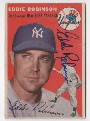Eddie Robinson 1954 Topps Signed Autograph Card Auto New York Yankees #62 - Image 1 of 2