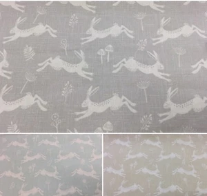 *NEW* Fryetts JUMP Leaping HARES Cotton Print Fabric.Upholstery/Curtains/Crafts - Picture 1 of 6