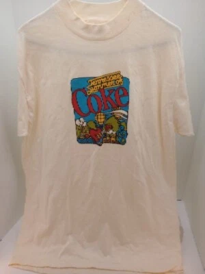 Rare Vtg Lt Yellow Tennessee Summer Of Coke Single Stitch Xl BeefyT Shirt Spots! - Image 1 of 4