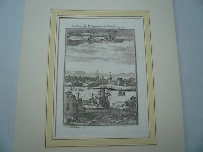St. Augustine, Florida, anno 1690, Mallet Map., mounted behind passepartout, - Image 1 of 4
