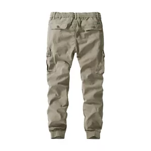 Hombres Pantalones de Carga Pantalones Cónicos Exterior Corredores Algodón Bolsillo Informal Moda - Imagen 1 de 14