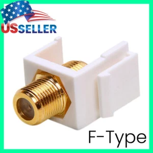 F-Type Modular Keystone Jack – Coaxial Cable Coupler F-Type Insert for Wall - Picture 1 of 3