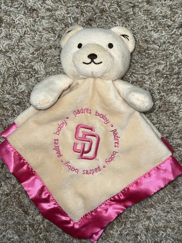 San Diego Padres MLB Baseball Lovey Security Blanket Plush Pink Satin Fanatics Cover