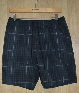 Speedo Navy Blue Check Swim Trunks Shorts - Size Medium - Picture 1 of 3