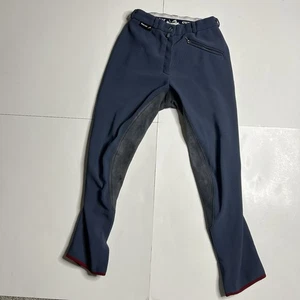 Pantalones de montar Euro-Star azul marino asiento completo gamuza talla 42 = 30R - Imagen 1 de 6