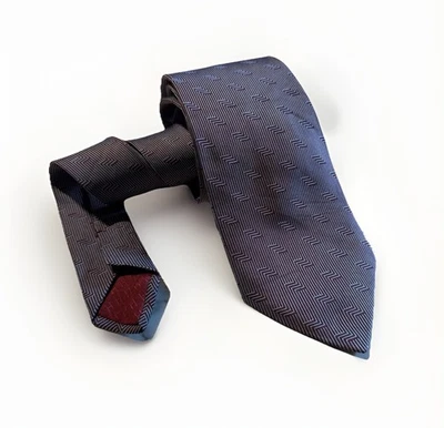 Corbata de seda Hermes Paris HH gris rojo rara vintage Foto 1 de 4