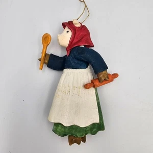 Vintage Stil Handarbeit Schwein Ornament Koch Küche Dekor Volkskunst - Bild 1 von 7