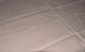 Alte Damast Tischdecke XL Tafeltuch Webmuster 300 x 150 cm (13505) - Bild 1 von 7