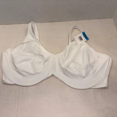 NWT Bali Passion For Comfort Soft Cup DF3383 Lined Underwire Bra In White -44DDD - Image 1 of 4