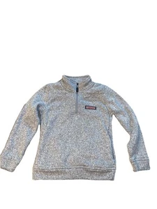 Vineyard Vines Gray Fleece Quarter Zip Pullover Sweater Kids Size 6 - Picture 1 of 5