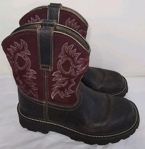 Ariat Fatbaby Western Boot WOMAN in BRN/BURG SZ 6 B - Picture 1 of 6