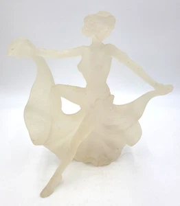 Frosted Lucite Sculpture Woman Dancing Vintage 11" - Picture 1 of 22