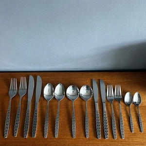 Vintage Stainless Steel Cutlery Korean Retro Two Full Place Settings - Picture 1 of 6